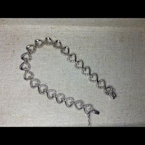 Diamond Heart Bracelet in Sterling Silver